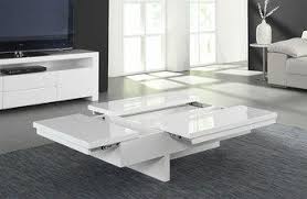 Table Basse Design Relevable Et Transformable Akila Coloris Blanc Laque Table De Salon Design Mobilier Design Table Basse Design