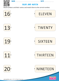 Read And Match Number Worksheets Number Worksheets Kindergarten Numbers Kindergarten
