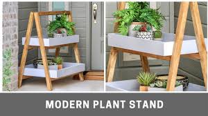 Slim diy plant stand wood with copper pipes; Diy Modern A Frame Plant Stand Youtube