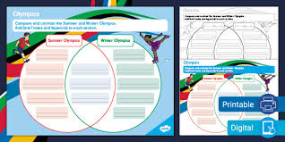 printable olympics compare and contrast worksheet twinkl