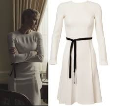 Claire House Of Cards Robin White Long Sleeve Dress Black Belt House Of Cards Season 2 Fashion What Cl White Long Sleeve Dress Black Long Sleeve Dress Fashion