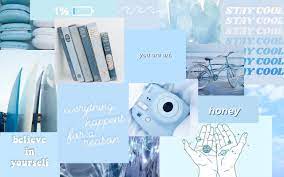 Baby Blue Aesthetic Collage Wallpaper Aesthetic Desktop Wallpaper Blue Aesthetic Collage Aesthetic Collage Wallpaper