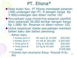 Contoh soal dasar akuntansi perusahaan manufaktur. Metode Harga Pokok Pesanan Contoh Soal Ppt Download