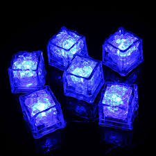 12x Led Flashing Ice Cube Glowing In Water Reuseable Light Up Ice Cubes For Party Wedding Festival Bar Wine Glass Decoration Color Blue Walmart Com Walmart Com