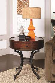 Barrow Round End Table With 1 Drawer By Hammary Wolf Furniture Round Living Room Table Living Room Decor Rustic Living Room End Tables