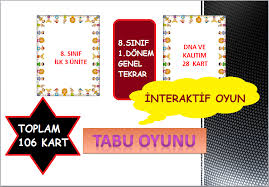 8 Sinif Fen Bilimleri 1 Donem Genel Tekrar Tabu Oyunu Etkinligi 2020 Oyun Kartlar Egitim