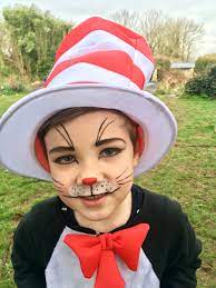 World Book Day 2018 Cat In The Hat Dr Seuss Costume Face Paint Makeup Diy Costumes Kids Cat In The Hat Costume Kids Dr Seuss Costume