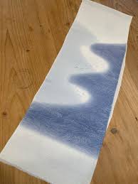 樂淘letao】日本代購代標第一品牌－小間物きむら41 未使用帯揚げ夏物絽メダカ柄紫水晶と群青色流水紋