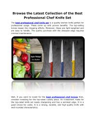 You need the best kitchen knives set in order to do your job thoroughly. Browse The Latest Collection Of The Best Professional Chef Knife Set By Smith007 Issuu