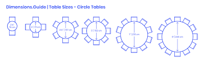 Circle Round Table Sizes Dimensions Drawings