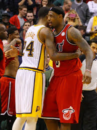 Lebron james became the first player ever to average at least 26.0 points (26.4), 8.0 rebounds (8.6) and 8.0 assists (8.7) while shooting at least.540 from the field (.548) in the regular season. Paul George Gets Daunting Task Guarding Lebron James