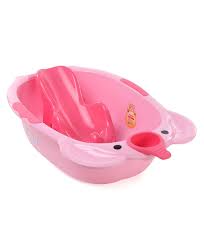 A baby tub can also be great to set on top of a kitchen counter for bath time so you don't have to bend over. Large Size Baby Bath With Bath Rack Pink Online In India Buy At Best Price From Firstcry Com 2522328