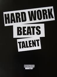 But talent alone will not do it…you must perfect for while talent is special, unique and your hidden gem, hard work beats talent and is the sustaining factor that will push you to the top of the heap and. Poster Hard Work Beats Talent