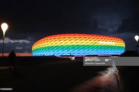 For the home game against hoffenheim on saturday, the allianz arena will shine in rainbow colours, the interior of the stadium will be designed accordingly and manuel neuer will wear a captain's armband in the colours that represent diversity. A General View Outside Of The Soccer Stadium Allianz Arena Which Is In 2021 Soccer Stadium Stadium Soccer