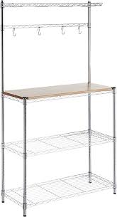 Set of 3 cube wall shelves. Amazon Com Amazon Basics Kitchen Storage Baker S Rack With Wood Table Chrome Wood 63 4 Height Home Kitchen