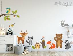 Woodland Animals Wall Decal Forest Animals Wall Decal Etsy Animal Wall Decals Wall Decals Wall Decal Sticker