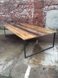 Reclaimed Industrial Chic 10 12 Seater Conference Office Table Steel Wood Bar Modern Office Interiors 12 Seater Dining Table 10 Seater Dining Table