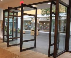 Black Aluminum Storefronts Narrow Medium Wide Stile Commercial Glass Doors Pivot Doors Traditional Windows And Doors
