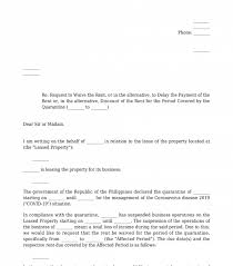 Penalty waiver request, offer of compromise or protest. Letter Requesting For A Wavier From Payment Of Rent For A Commercial Lease Due To Covid