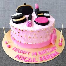 A finished cake is often enhanced by covering it with icing, or frosting, and toppings such as sprinkles. Send Birthday Special Makeup Theme Cake For Girls Online By Giftjaipur In Rajasthan