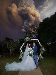 Taal volcano update today june 9, 2021 | actual situation footage. Taal Volcano Wedding Takes Place Against Eruption Backdrop Bbc News