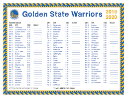 8 golden state warriors were unable to pull off the upset over the no. Printable 2019 2020 Golden State Warriors Schedule