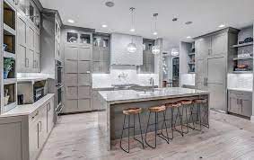 Backsplash above range are engineered quartz by aurea in epitome. Gray Kitchen Cabinets Design Ideas Designing Idea