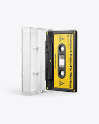 Download Compact Cassette In Case Mockup In Object Mockups On Yellow Images Object Mockups PSD Mockup Templates