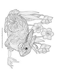 For kids & adults you can print easter or color online. Zentangle Rabbit And Daffodils Coloring Page Free Printable Pdf From Primarygames