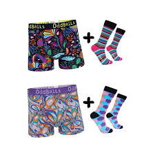 The 4 Combo Bundle Mens Boxer Shorts Socks Bundle Oddballs