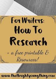 For Writers How To Research A Free Printable Writing Novel Writing Writing A Book
