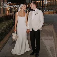 Wenn sie bereits von einem komplizierten brautkleid satt sind, und ein simple but chic hochzeit haben, wie können sie folgende edressit 2017 neuheiten brautkleider verpassen? Mryarce Einfache Elegante Square Neck Crepe Meerjungfrau Hochzeit Kleid Brautkleider Wedding Dresses Aliexpress