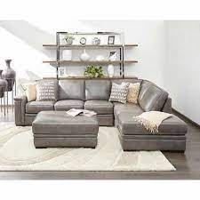 (20) hana slate leather 3 piece 113 power reclining sectional $3,735. Alandro Grey Top Grain Leather Sectional With Pull Out Bed And Storage Ottoman Living Room Leather Grey Leather Sofa Living Room Leather Sofa Living Room