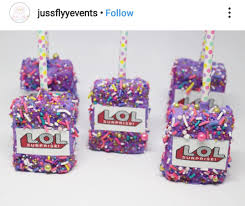Birthday Decorated Rice Krispie Treats Lol Surprise Custom Dipped Rice Krispy Treats Doll Birthday Cake Birthday Surprise Party Birthday Surprise