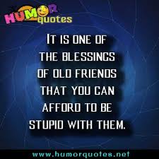 It Is One Of The Blessings Of Old Friends That You Can Afford To Be Stupid With Them Cute Friendship Quotes Best Friend Quotes Friendship Quotes