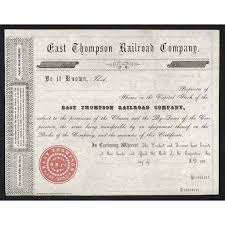 East Thompson Railroad Company Artonpapers Railroad Companies Railroad Company