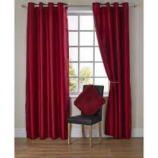 Living velvet top curtain 228 x 228 red : Wilko Red Faux Silk Eyelet Curtains 228 W X 228cm D Wilko