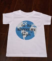 let the adventure begin kids toddler world travel shirt