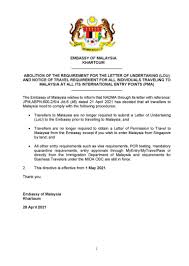 I further undertake to indemnify and hold the government of malaysia, its employees and agents harmless from and against all actions, proceedings husband and father / mother is required to sign a different letter of undertaking. Embassy Of Malaysia In Khartoum Sudan Myembkhartoum Twitter