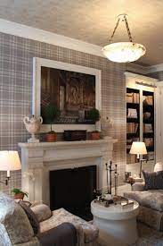 13 Contrasting Walls And Ceiling Wallpaper Living Room Trendy Living Room Wallpaper Plaid Living Room