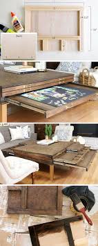 More Ideas Below Diy Wooden Coffee Table Square Crate Ideas Rustic Coffee Table With Small Storage Glas Diy Coffee Table Woodworking Projects Diy Puzzle Table
