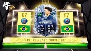 Just replaced if paulinho with marquinhos. Fut Freeze Marquinhos Sbc Completed Tips Cheap Method Fifa 21 Youtube