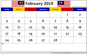 February 2019 Calendar Malaysia Calendar 2019 Calendar February