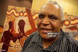 Aboriginal artist Richard Campbell poses for a photo in front of his...  News Photo