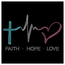 It is often found in jewelry, and is a popular choice for tattoos. Faith Hope Love Iron On Hotfix Transfer Crystal Bay Designs
