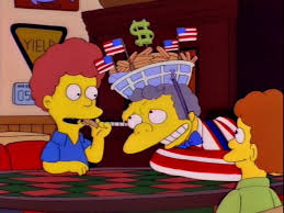 Lisa gator is swimming below the waters, spying the surface for easy meal victims. The Simpsons On Twitter