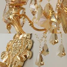 Bari collection 20″ w large crystal wall sconce. Luxurious Style Gold Wall Sconce Candle 3 Lights Metal Sconce Light With Crystal For Villa Takeluckhome Com