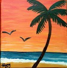 #253 how to paint a beginners beach/sunset scene acrylic video by. Beginner Beach Painting On Canvas Google Search Beach Canvas Paintings Canvas Painting Diy Cute Canvas Paintings