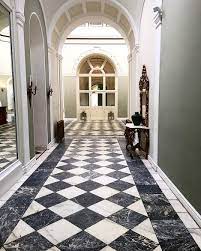 Joanna Lily Wong On Instagram This Floor Looks Expensive Glamorous But Can Be Easily Achieved Black And White Flooring White Marble Floor White Tile Floor