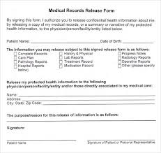 free 9 sample medical records release forms in pdf